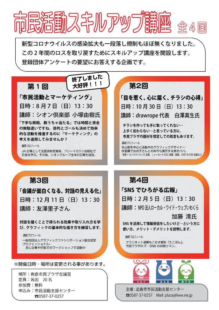 市民活動スキルアップ講座第２回チラシ ウラ